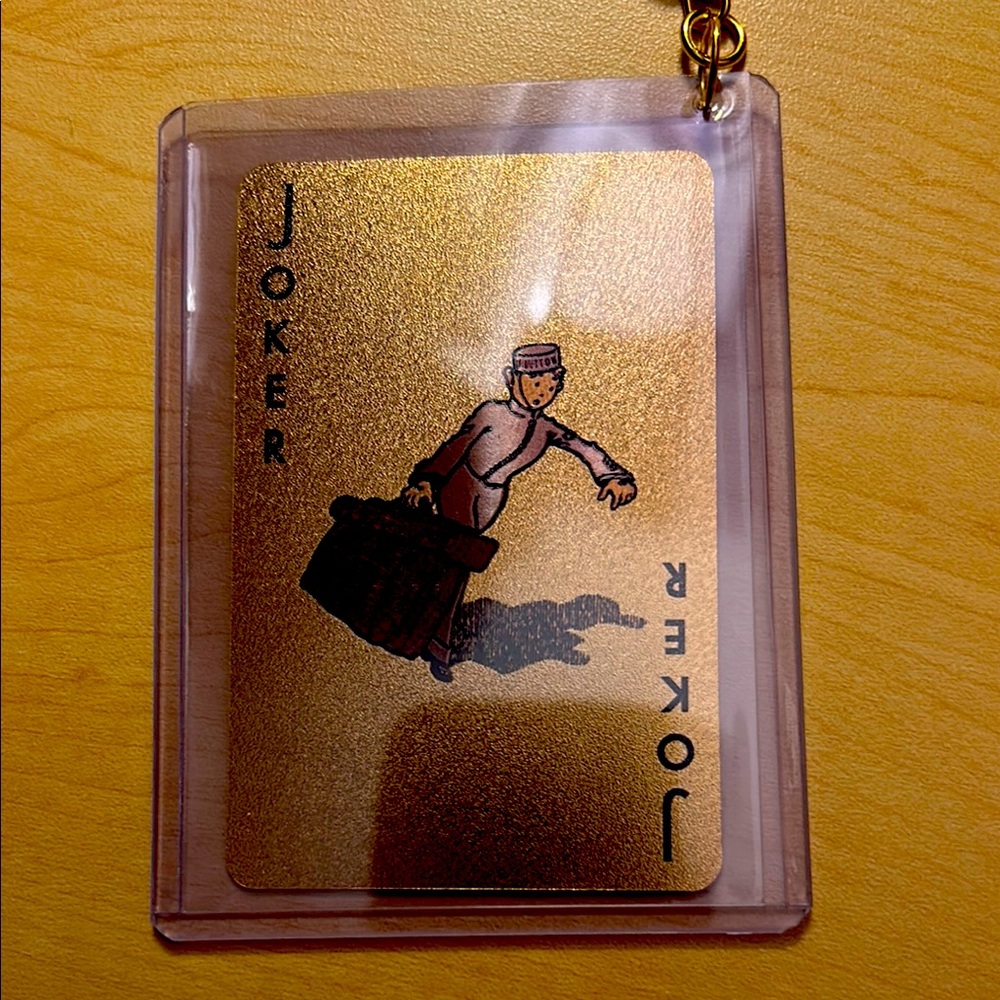 LOUIS VUITTON GOLD JOKER COLLECTABLE PLAYING CARD IN HARD CASE WITH COA